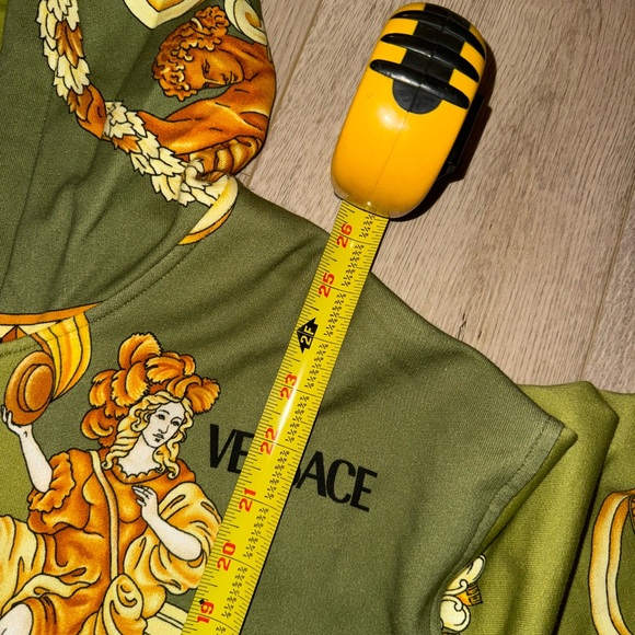Versace Olive Green Medusa Renaissance Print Full Zip Hoodie (RARE) - Picture 10 of 13